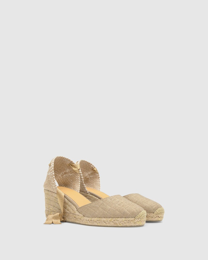 espadrillas Carina in lino metallizzato 026159-290 ORO CASTANER 