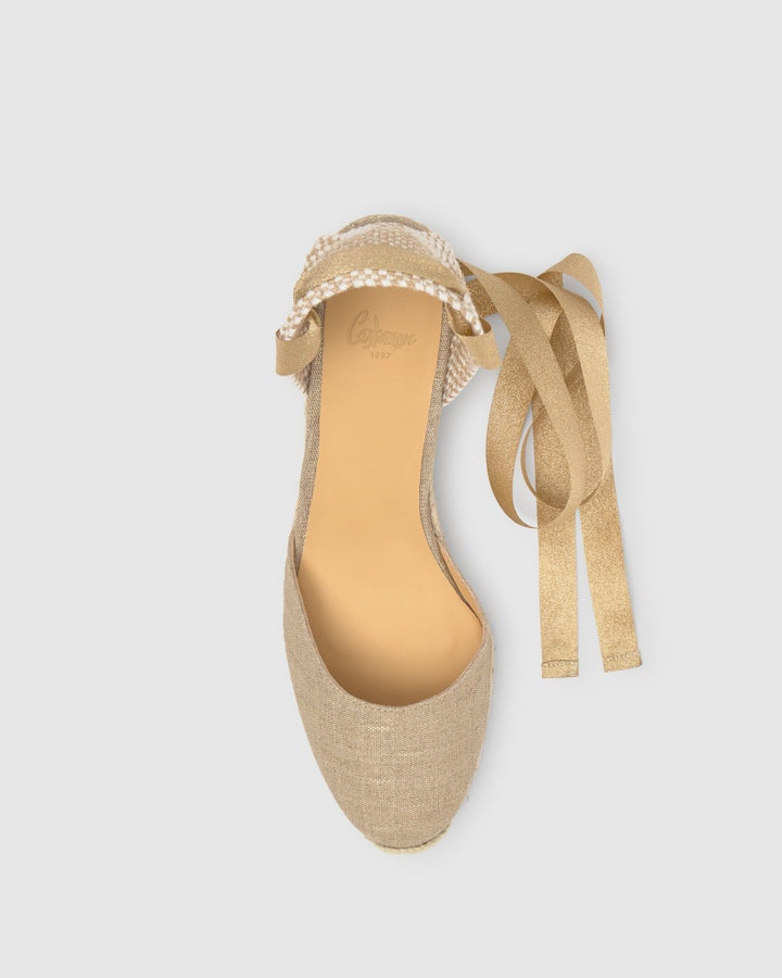espadrillas Carina in lino metallizzato 026159-290 ORO CASTANER 
