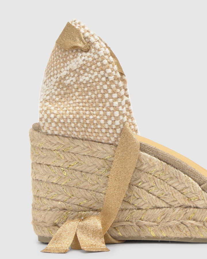 espadrillas Carina in lino metallizzato 026159-290 ORO CASTANER 