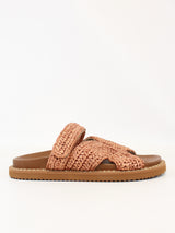 DE SIENA sandalo zoey in raffia intrecciata Palo santo