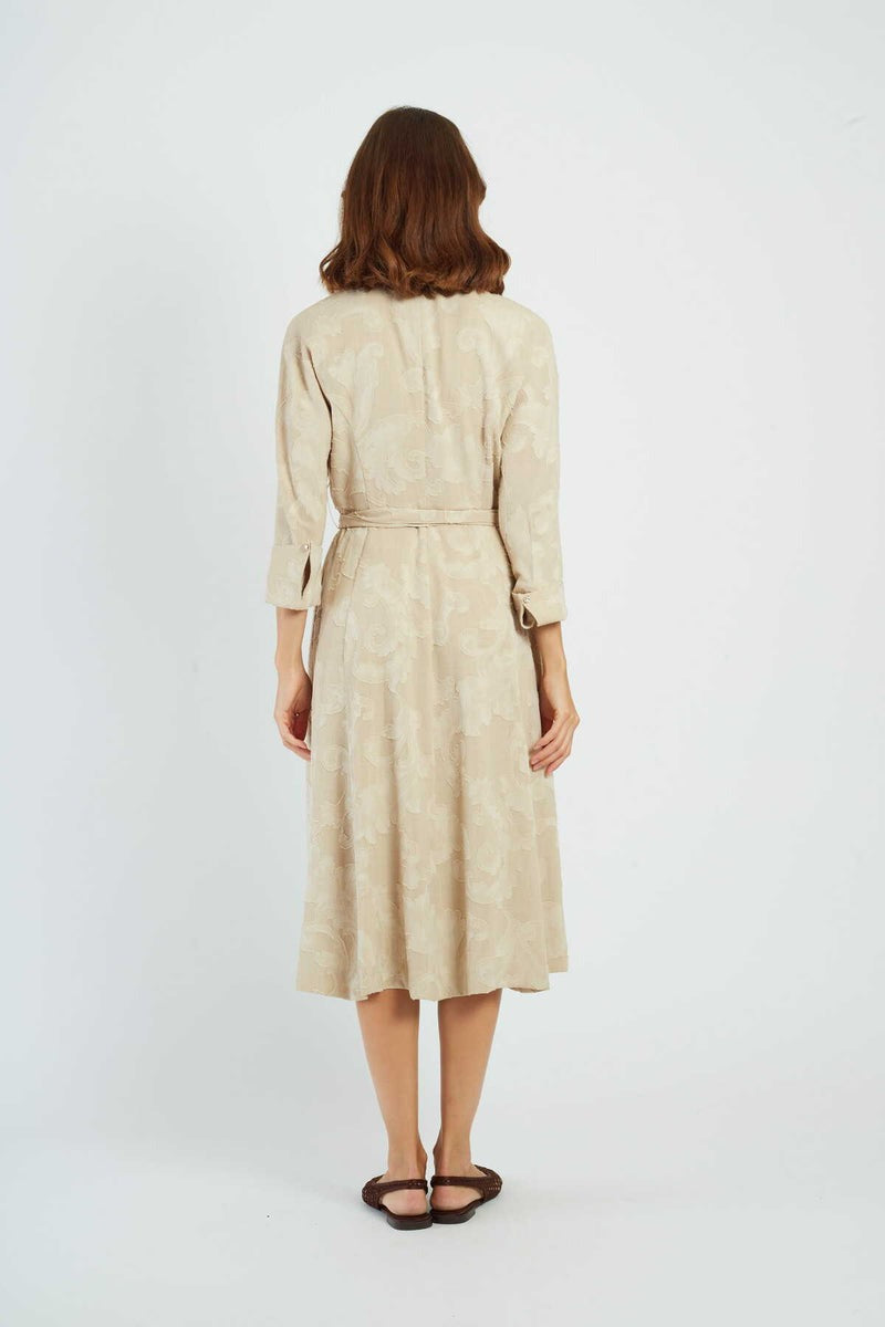 abito maniche a tre quarti P615036 GIOCONDA BEIGE DERHY 