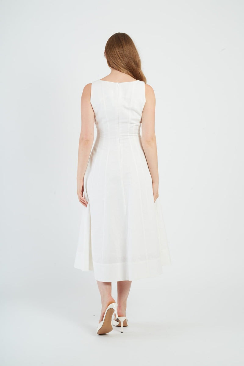 abito con applicazione P615069 GWENOLA BLANC DERHY 