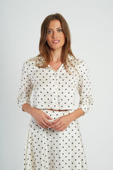 DERHY camicia corta in raso Ecru