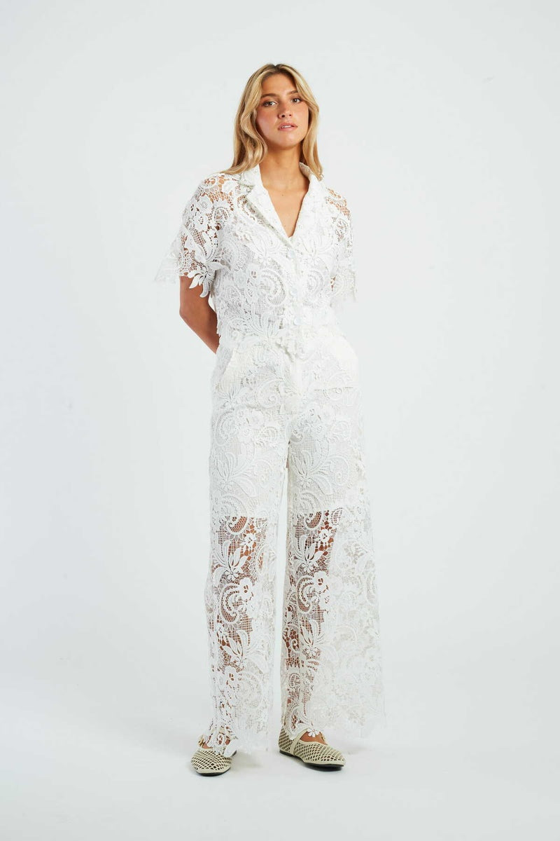 camicetta corta in pizzo P620007 AERIS 2 BLANC DERHY 