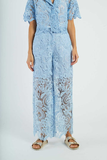 pantalone in pizzo P660004 BALTHAZAR 33 BLEU CIEL DERHY 