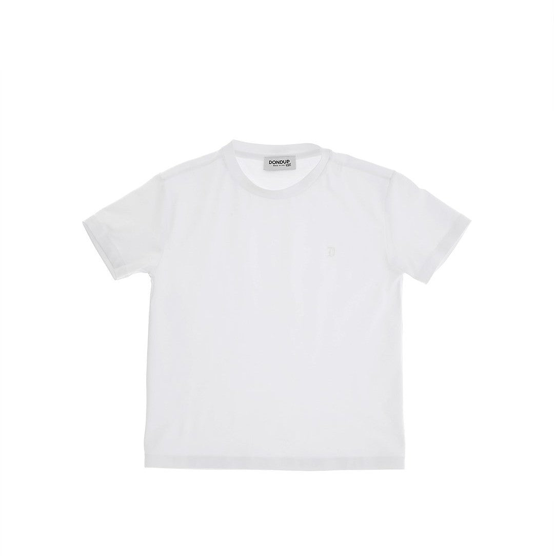 t-shirt con logo ricamato in tono DMTS048 JE017 B000 DONDUP KIDS 