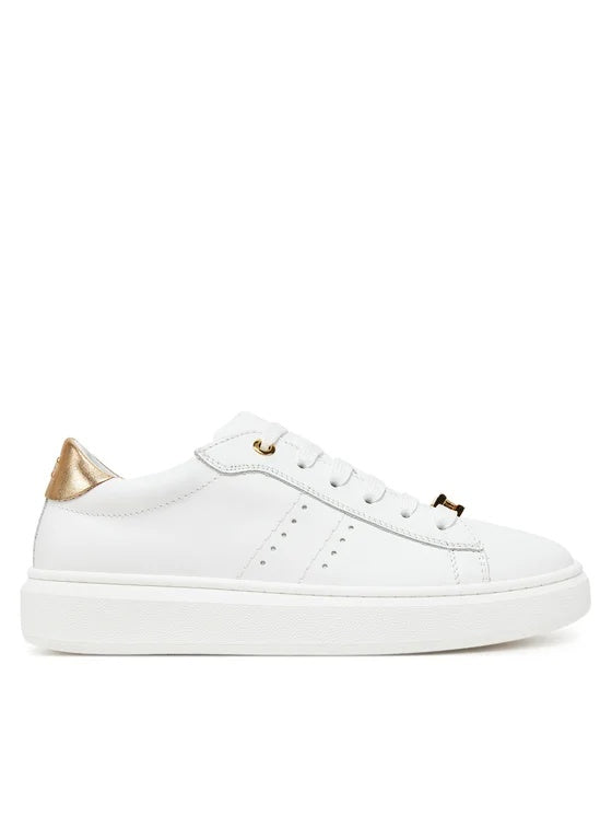 sneakers in pelle e contrasto oro F4A9E0034 BIANCO/ORO ELISABETTA FRANCHI 