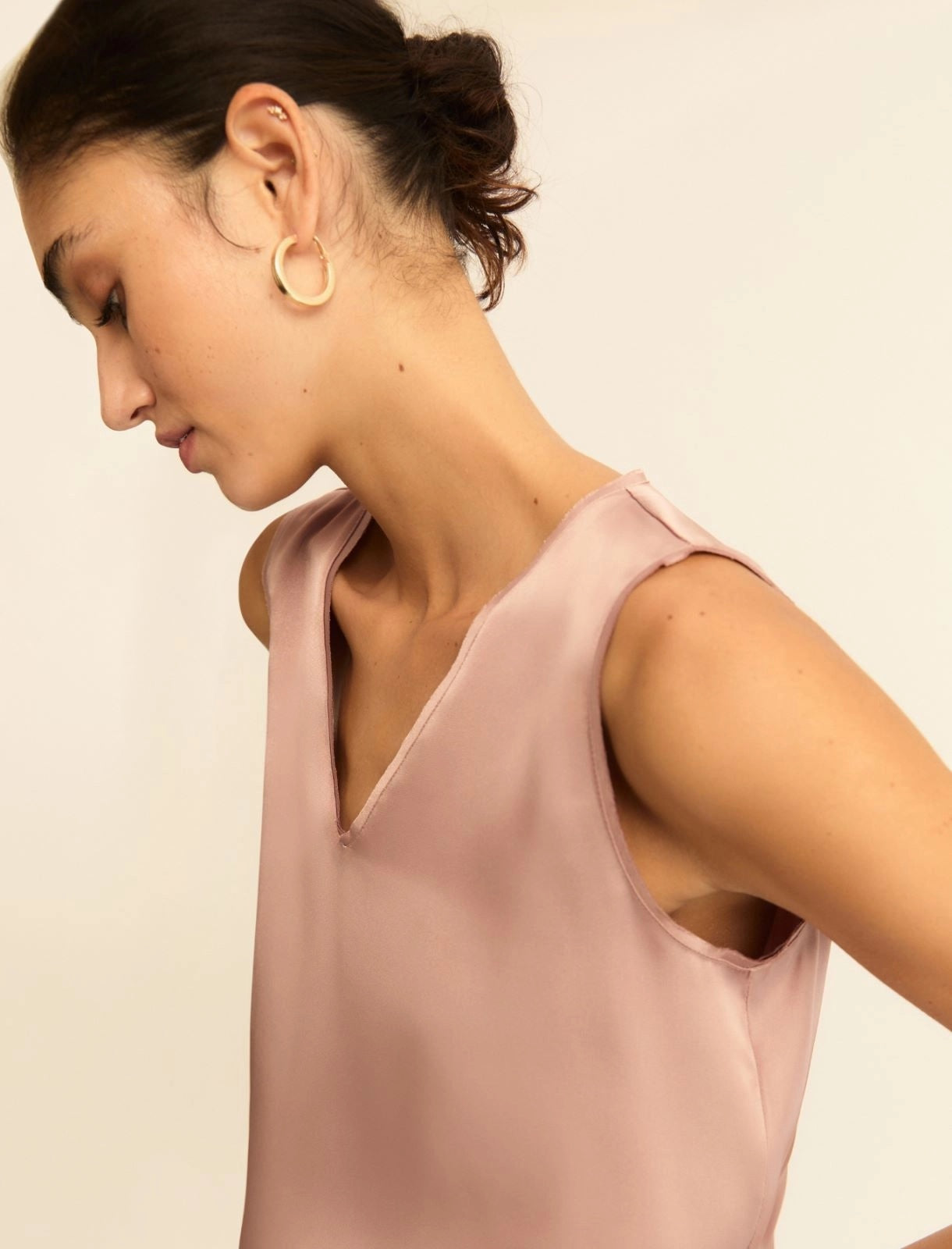 Top in raso con dettagli georgette EMMCOTTAGE 001 EMME MARELLA 