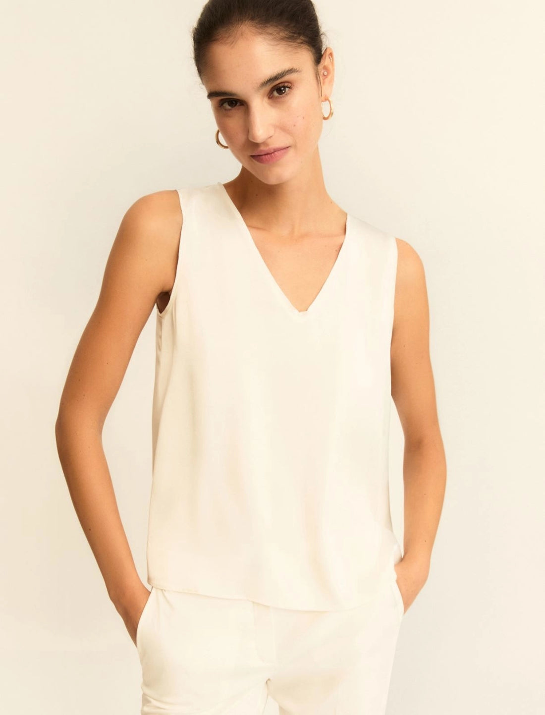 Top in raso con dettagli georgette EMMCOTTAGE 005 EMME MARELLA 