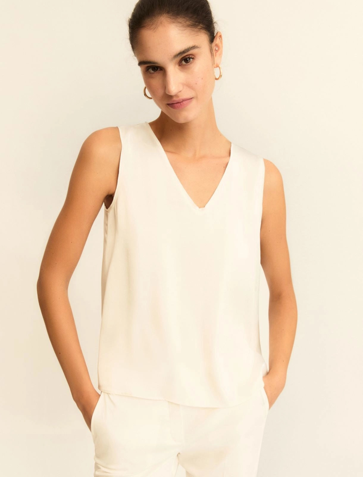 Top in raso con dettagli georgette EMMCOTTAGE 005 EMME MARELLA 