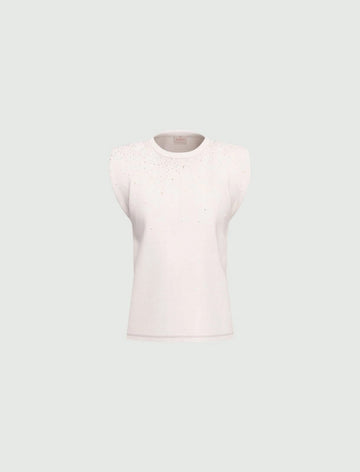 t-shirt smanicata con cristalli EMMUTOPIA 001 EMME MARELLA 