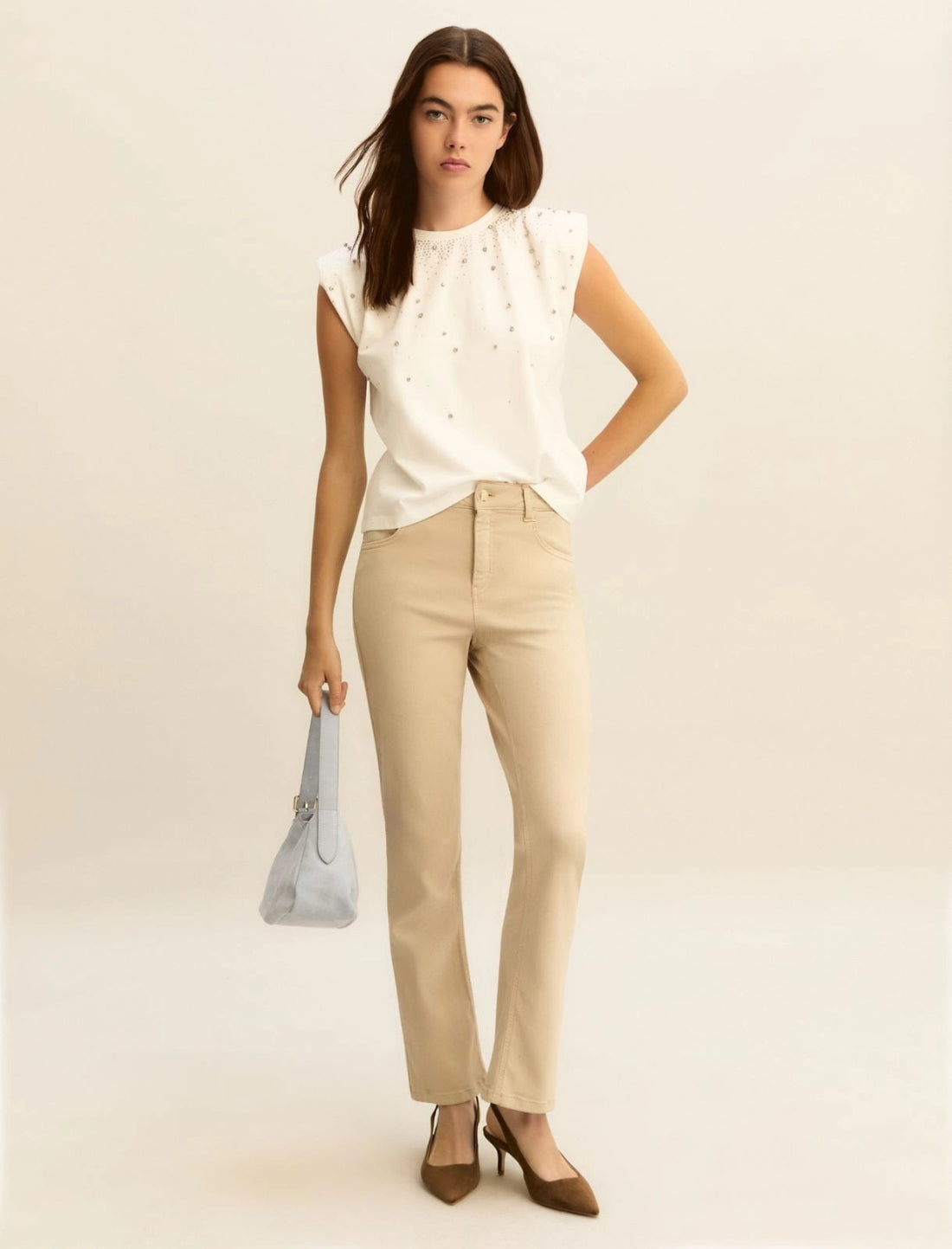 t-shirt smanicata con cristalli EMMUTOPIA 001 EMME MARELLA 