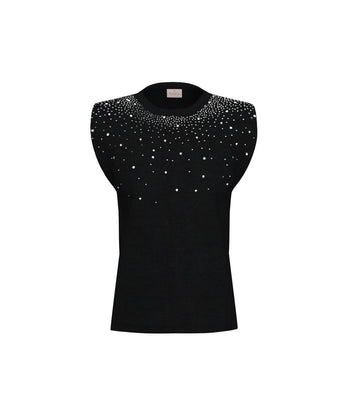 t-shirt smanicata con cristalli EMMUTOPIA 003 EMME MARELLA 