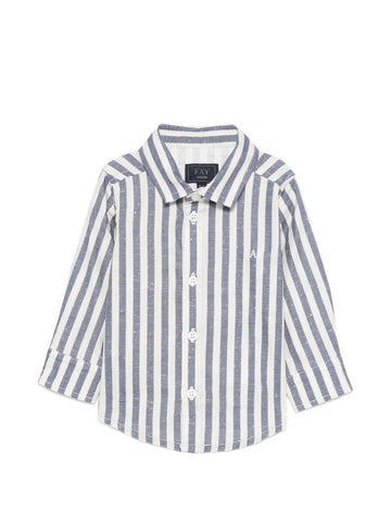 camicia a righe neonato FY5530 Z3691 101BL IVORY/BLUE FAY 