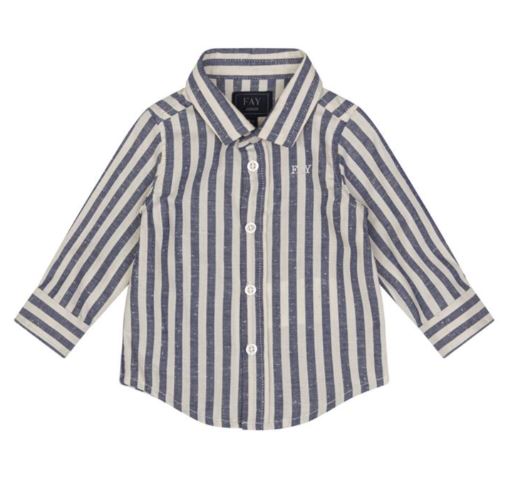 camicia a righe neonato FY5530 Z3691 101BL IVORY/BLUE FAY 