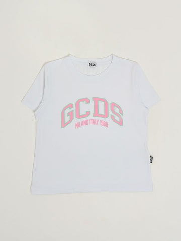 t-shirt con logo in contrasto C1GJQC541J336 100P GCDS 