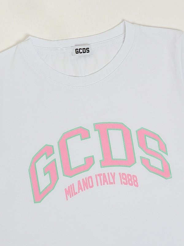 t-shirt con logo in contrasto C1GJQC541J336 100P GCDS 