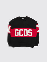 GCDS felpa con banda logata Nero