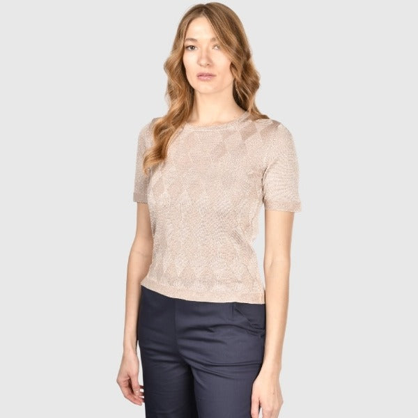 t-shirt in maglia lurex 57212 23010 202 GRAN SASSO 