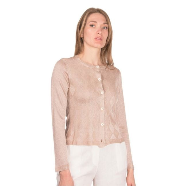 cardigan a rombi lurex 57213 23010 202 GRAN SASSO 