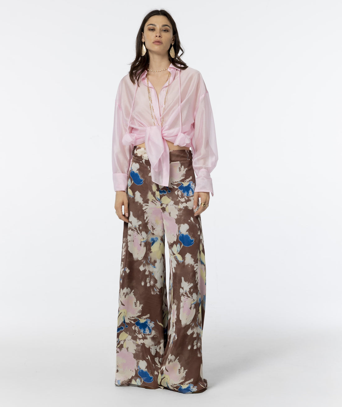 camicia in lyocell H.C703.4582 CAMISA PINK HANITA 