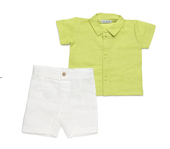 completino camicia e shorts 26191 VERDE LIMA JULIANA 