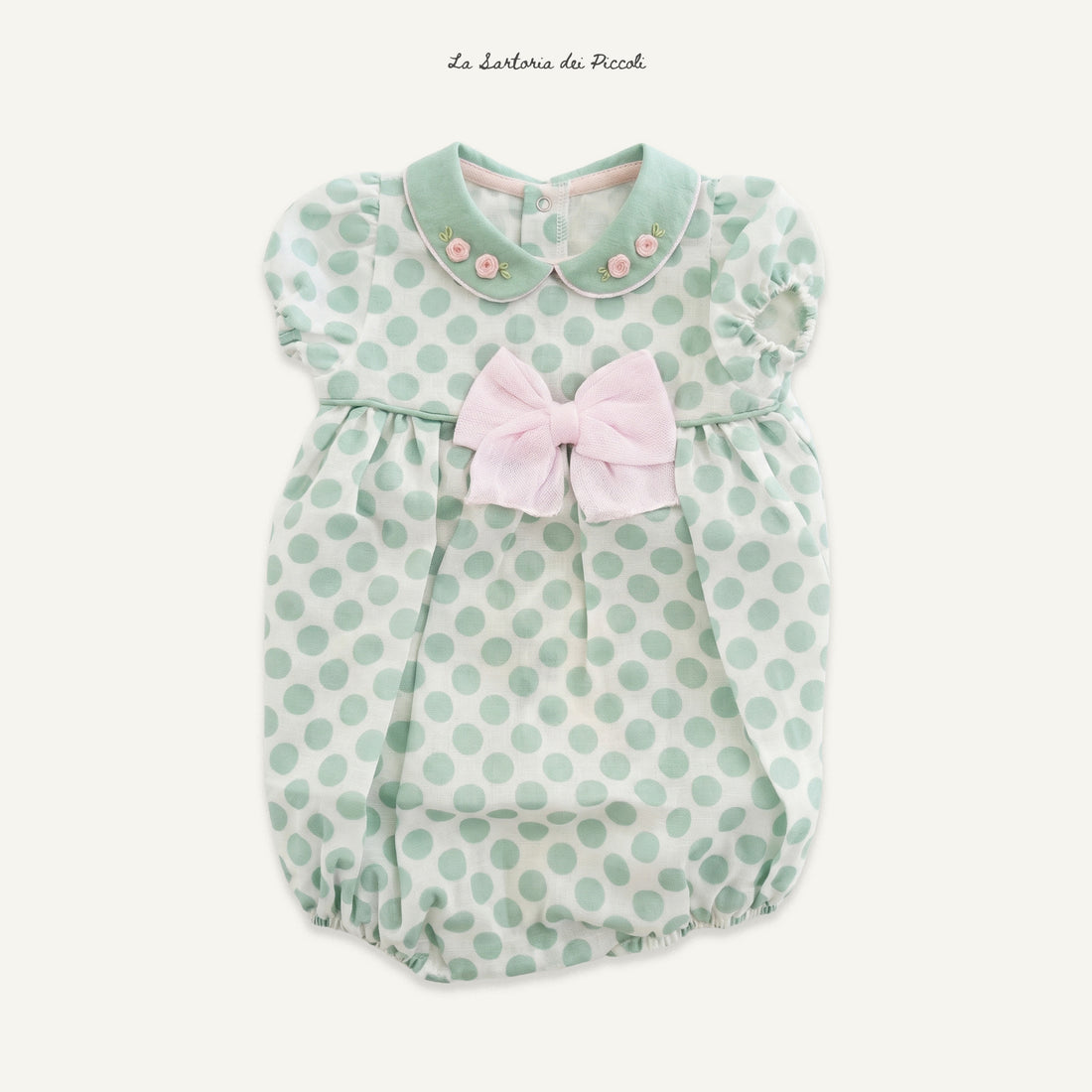 pagliaccetto pois con fiocco LV1213 UNI LA SARTORIA DEI PICCOLI 