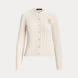LAUREN RALPH LAUREN cardigan in cotone a trecce Bianco