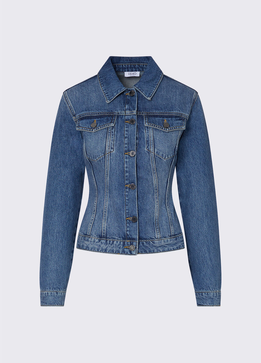 giacca in denim con stringhe UA6511D0400 79157 LIU-JO CAPSULE ELODIE 