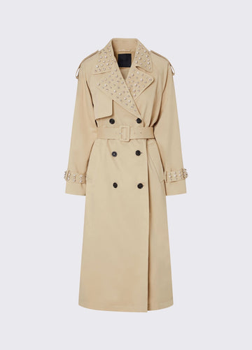 trench con ricamo gioiello CA6003T521A P9574 LIU JO BLACK 