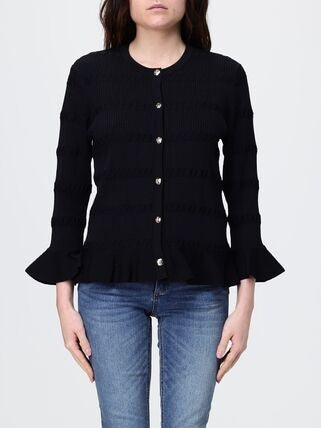 cardigan con volant CA6103MS55N 22222 LIU JO BLACK 