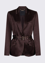 LIU JO BLACK blazer in raso Marrone
