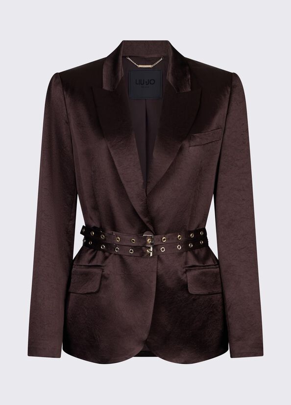 blazer in raso CA6146T450A P9576 LIU JO BLACK 