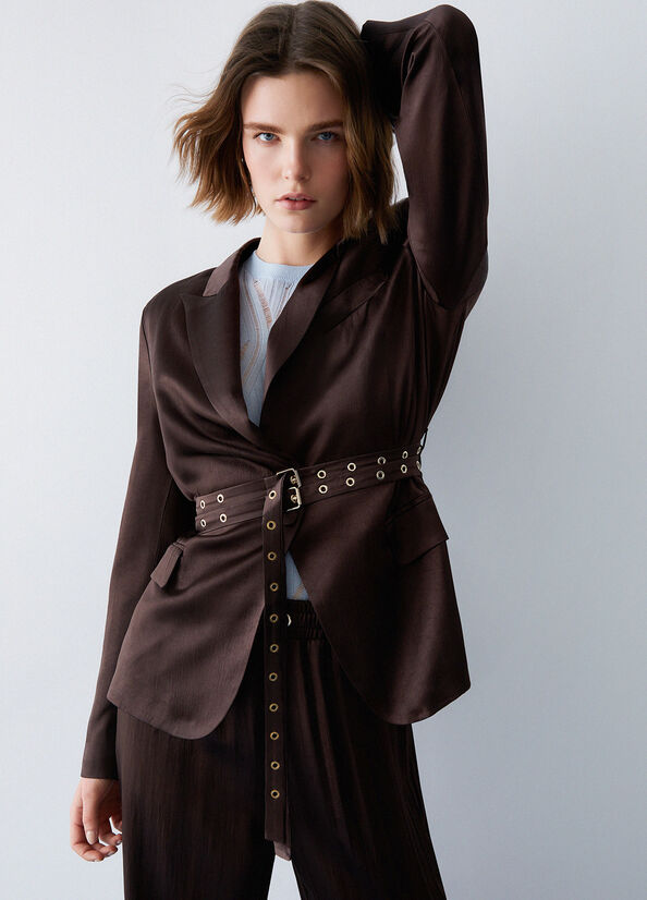 blazer in raso CA6146T450A P9576 LIU JO BLACK 