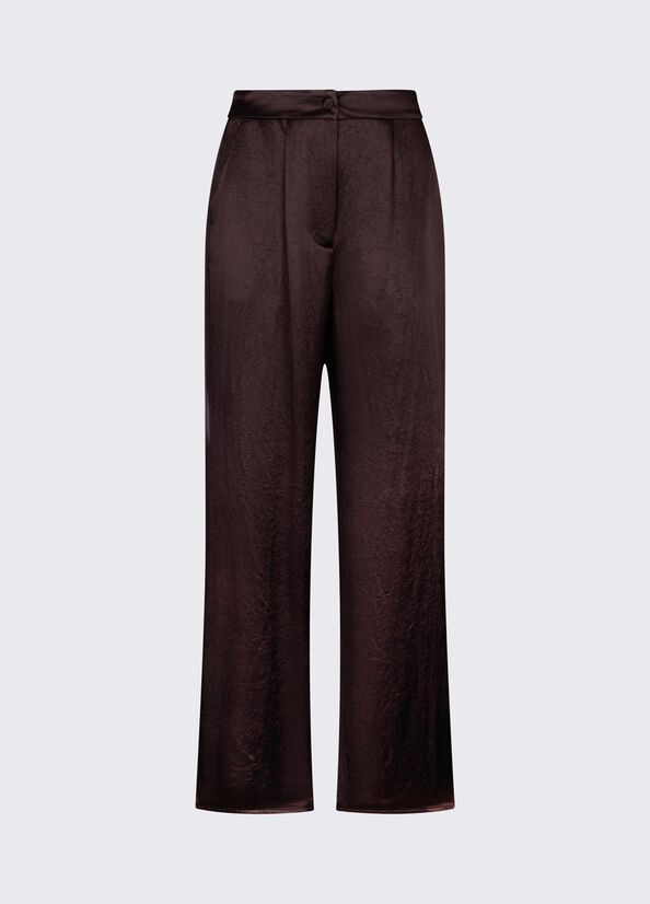 pantalone in raso con spacchetti CA6147T450A P9576 LIU JO BLACK 