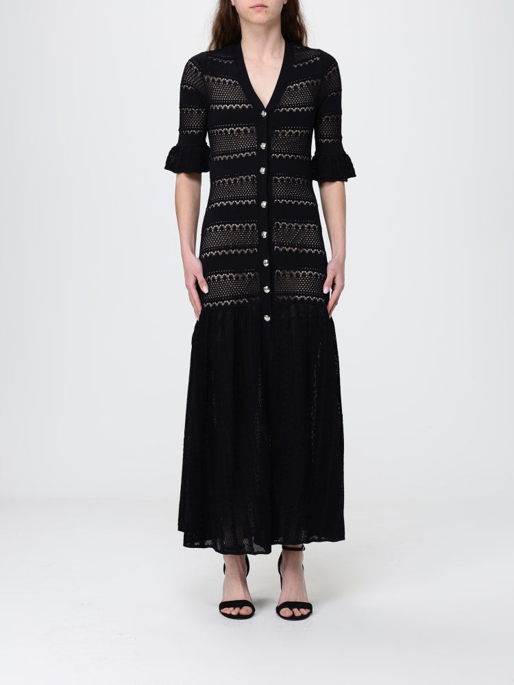 abito lungo in maglia CA6242MS55N 22222 LIU JO BLACK 