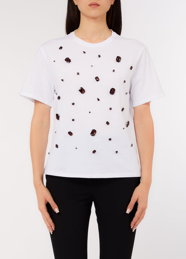 t-shirt con applicazioni CA6350J6308 11111 LIU JO BLACK 