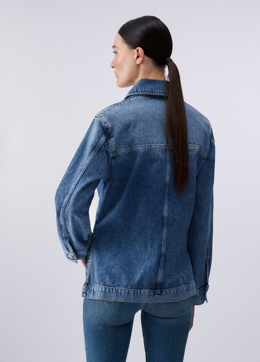 giacca overshirt in denim UA6125D4854 78976 LIU JO DENIM 
