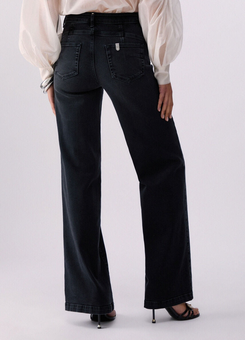 jeans flare a vita alta UA6160D0264 87451 LIU JO DENIM 
