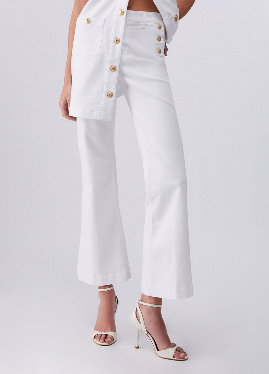 pantaloni a vita alta con bottoni UA6162T456A 1111 LIU JO DENIM 
