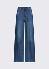 LIU JO DENIM jeans flare con spacchetti Blu
