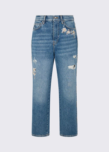 jeans straight con gioiello UA6196D4854 78997 LIU JO DENIM 