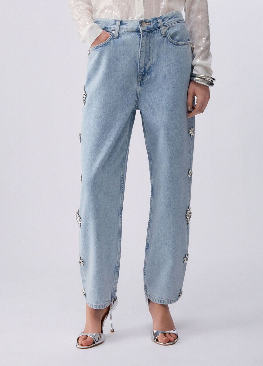 jeans straight con gioiello UA6196D4854 79019 LIU JO DENIM 