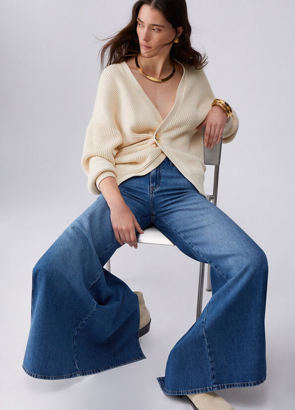 jeans flare con spacchetti UA6218D0319 79010 LIU JO DENIM 