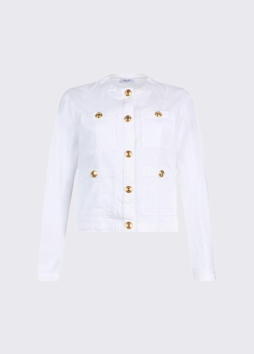giacca con bottoni logati UA6260D0275 11111 LIU JO DENIM 