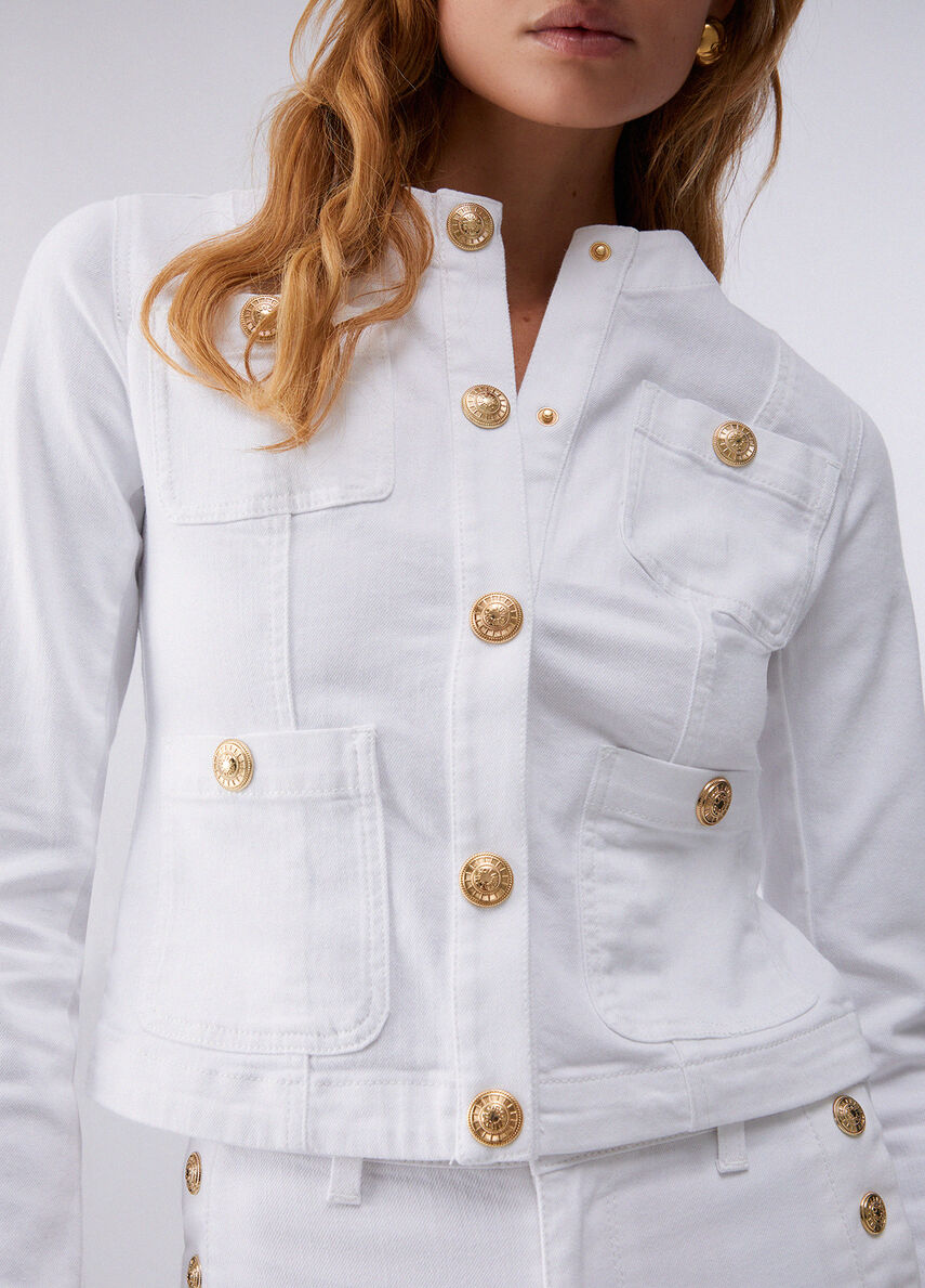 giacca con bottoni logati UA6260D0275 11111 LIU JO DENIM 