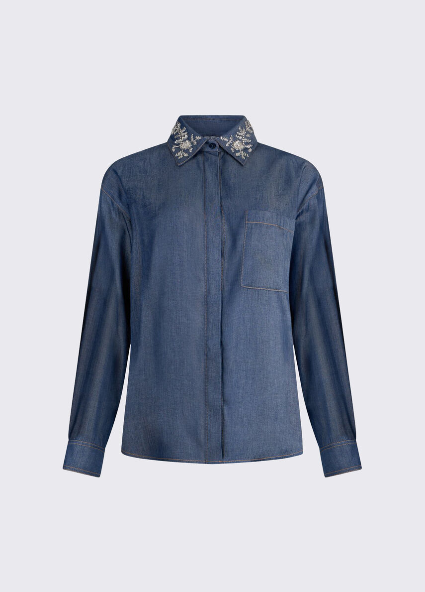 camicia con colletto removibile UA6274D4894 77000 LIU JO DENIM 