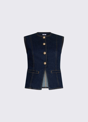 gilet in denim slim fit UA6345D4925 77000 LIU JO DENIM 