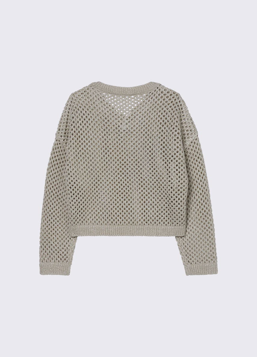 pullover a rete con scollo GA6044MA76R 60924 LIU JO JUNIOR 