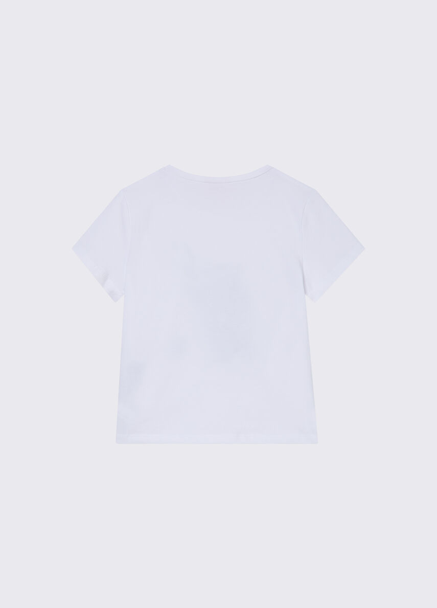 t-shirt con stampa e gioielli GA6112JS003 L9042 LIU JO JUNIOR 